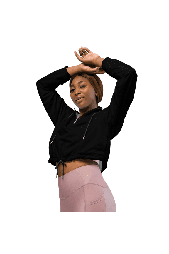 Women’s cropped windbreaker Black (XS)