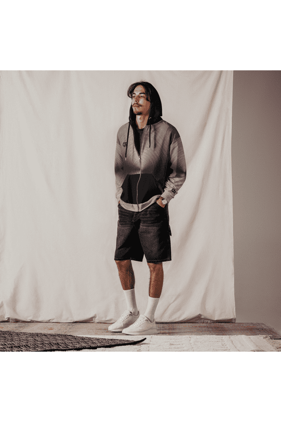 Zip Hoodie Grey Metal / Black (5XL)