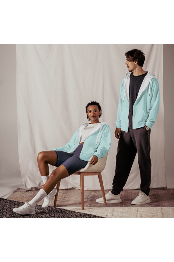 Zip Hoodie Light Aqua Gaming Print (2XL)