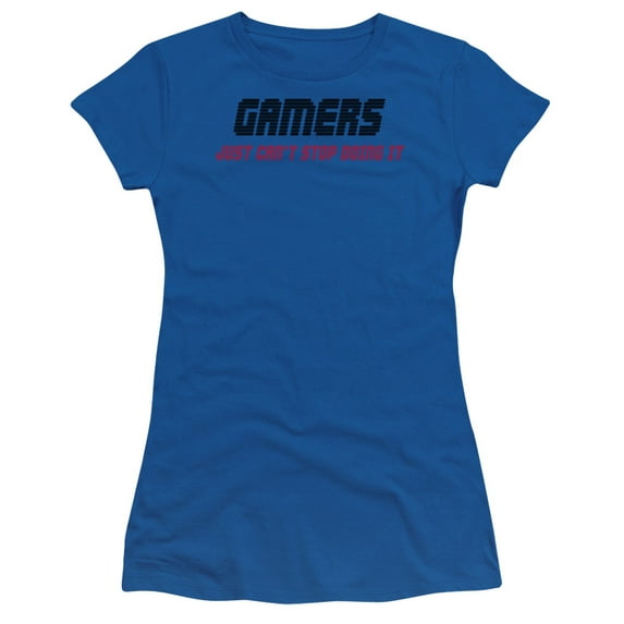 - Gamers Cant Stop - Juniors Teen Girls Cap Sleeve Shirt - Medium