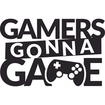 Gamers Gonna Game Black and White Art for Living Room Vinyl Wall Decal - Entry and Welcome Banner for Gaming Enthusiast with PS Controller Artwork for Bedroom Wall Decoration - 15" x 24"