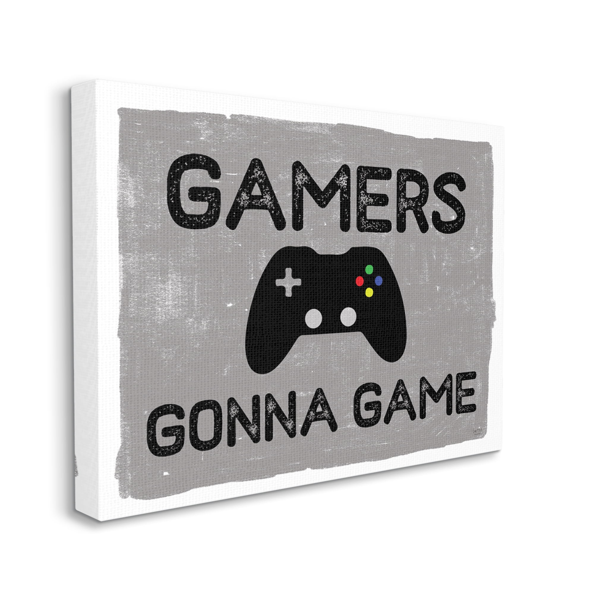 Stupell Industries Gamers Gonna Game Phrase Controller Distressed Pattern,30 x 40,Designed by Lux + Me Designs