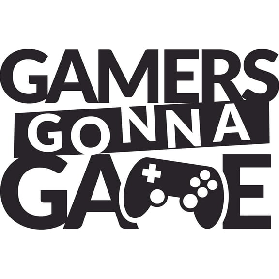 Gamers Gonna Game Removable Quotes Decal | Vinyl Joystick Controller Home Wall Art Design - Black | 15" x 24" DIY Stick And Peel Kids Girls Boys Bedroom Living Room Adhesive Vinyl Decoration Sticker