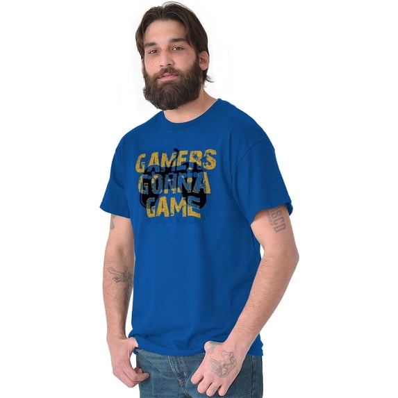 Gamers Gonna Game Video Games Nerdy Men's Graphic T Shirt Tees Brisco Brands M