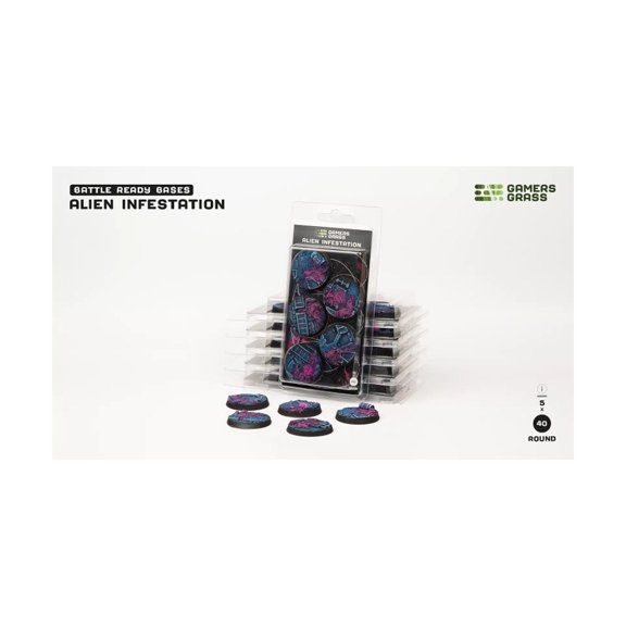 Gamers Grass Alien Infestation Bases - Round 40mm New
