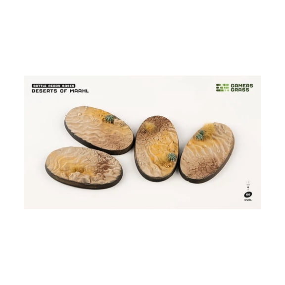 Gamers Grass Deserts of Maahl Bases - Oval 60mm New