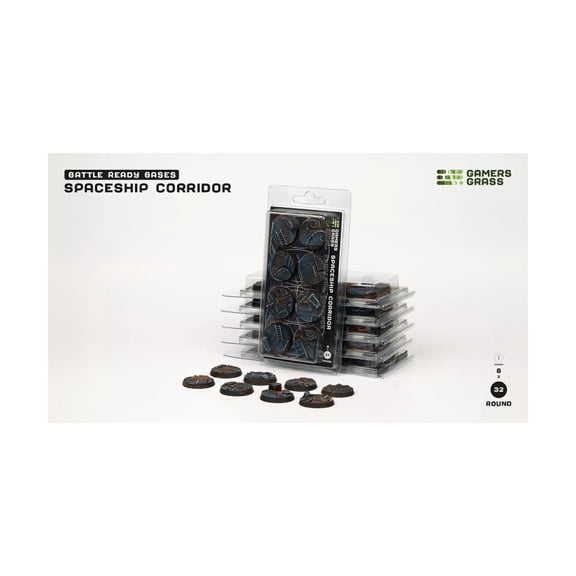 Gamers Grass Spaceship Corridor Bases - Round 32mm New
