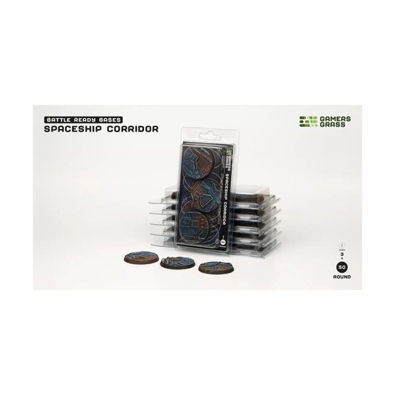 Gamers Grass Spaceship Corridor Bases - Round 50mm New