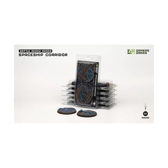 Gamers Grass Spaceship Corridor Bases - Round 60mm New