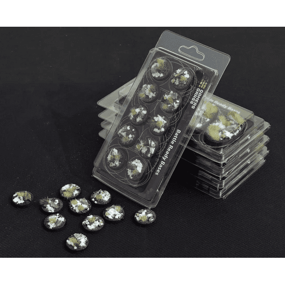 Gamers Grass: Battle Ready Bases: Winter 25mm Round (x10)