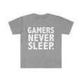 thumbnail image 1 of Gamers Never Sleep Unisex T-shirt S-3XL Gaming League Leaguing Gift, 1 of 2