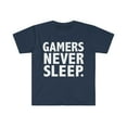 thumbnail image 1 of Gamers Never Sleep Unisex T-shirt S-3XL Gaming League Leaguing Gift, 1 of 2