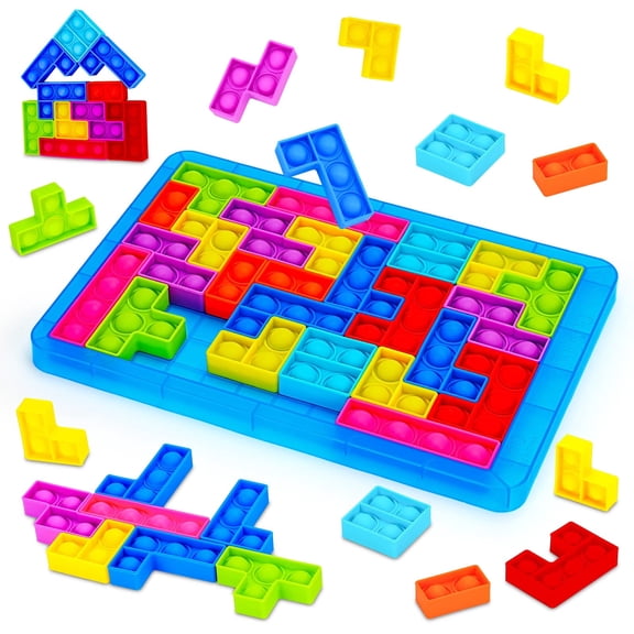 Building Block Game for 4 5 6 7 Year Olds Boys Girls, Toddlers Educational Toys for 3-4-5-6 Year Old Girl -IQ Puzzle Travel Game for Kids Age 3-8 Year Old Birthday Presents Fidget Toy for Kid