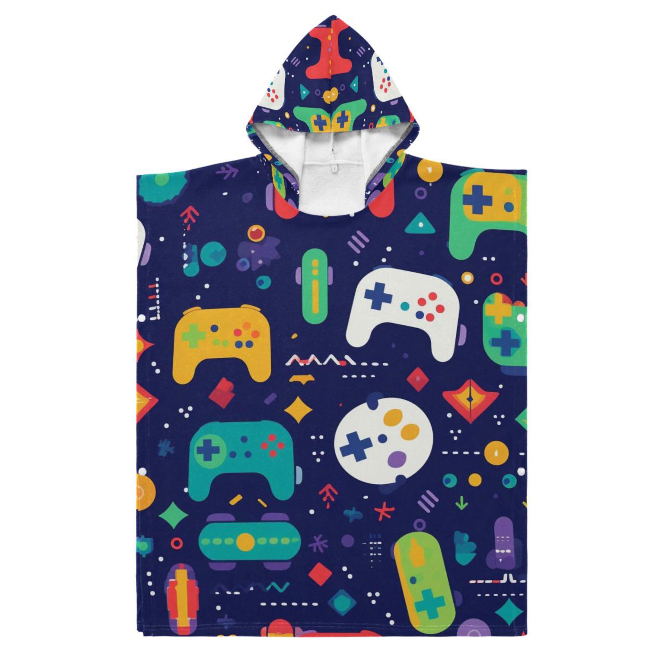 Games Consoles Kid Hooded Beach Towel 27.5x27.5 inch Bath Poncho Towels