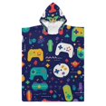 Games Consoles Kid Hooded Beach Towel 27.5x27.5 inch Bath Poncho Towels
