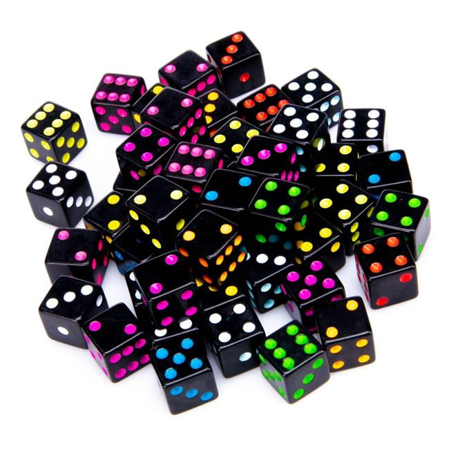 Games Gone Wild Blackout Dice Assorted Colors, 0.4 lbs, Pack of 50