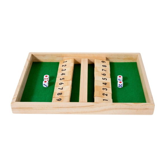 Games & Sports Expert Wooden Shut The Boxes 1 Number Spots Dice Game Board with 8 Wooden Dice, Classic Tabletop Game Version of The Popular English Pub or Game Night
