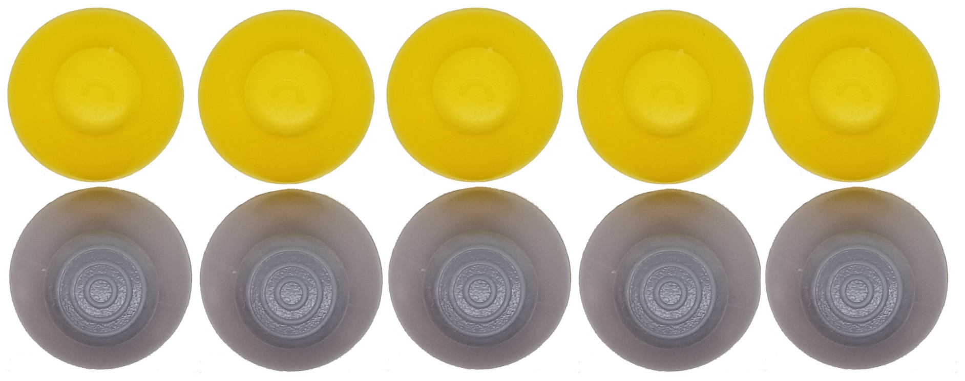 Games&Tech 10 Joystick Analog Stick Caps Covers 5 Left (Grey) and 5 Right (Yellow) Replacement Parts for Nintendo GameCube Controller - image 1 of 1