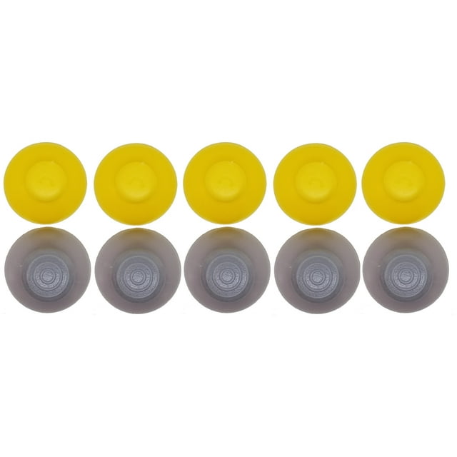 Games&Tech 10 Joystick Analog Stick Caps Covers 5 Left (Grey) and 5 Right (Yellow) Replacement Parts for Nintendo GameCube Controller
