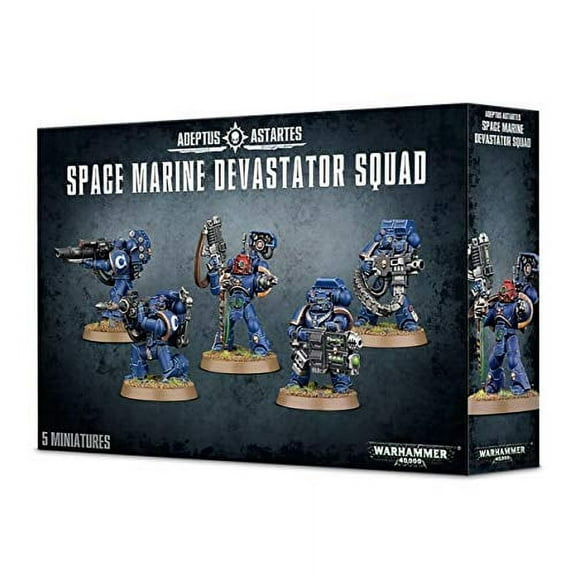 Games Workshop Space Marine Devastator Squad, 5 Miniatures, Board Game