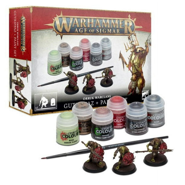 Games Workshop Warhammer Age of Sigmar Orruk Warclans Gutrippaz and Paint  Set 