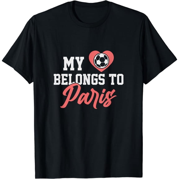 Games of the XXXIII Olympiad Soccer Heart Paris Retro T-Shirt