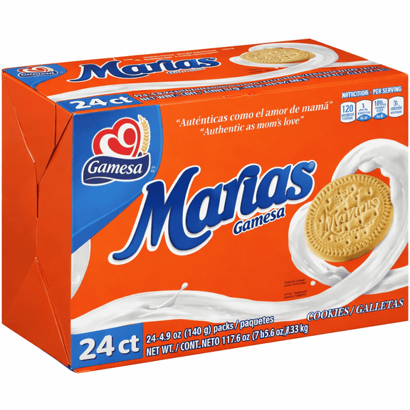 Gamesa Darias Rolls Cookies, 24 ct Case, 4.9 oz Rolls, Classic Crunchy Cookies