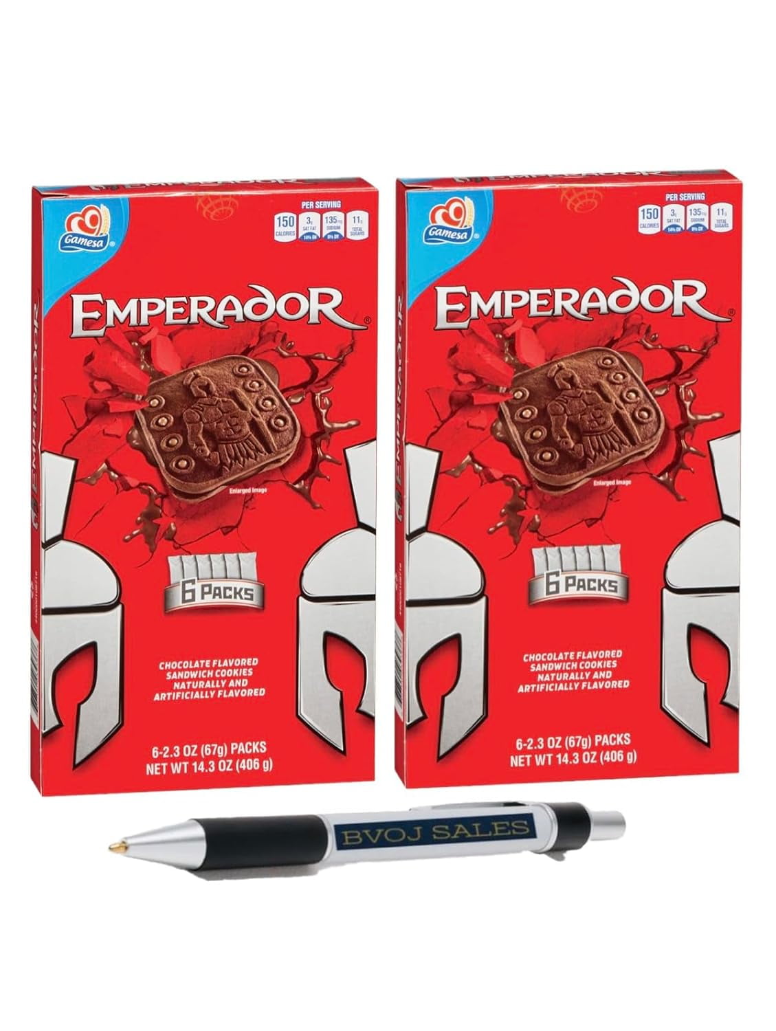 Gamesa Emperador Chocolate Cookies 2 Pack (1) Pen (Chocolate)