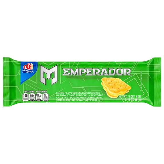 Gamesa Emperador Limon Flavored Cookies, 2.15oz Bag Single Pack