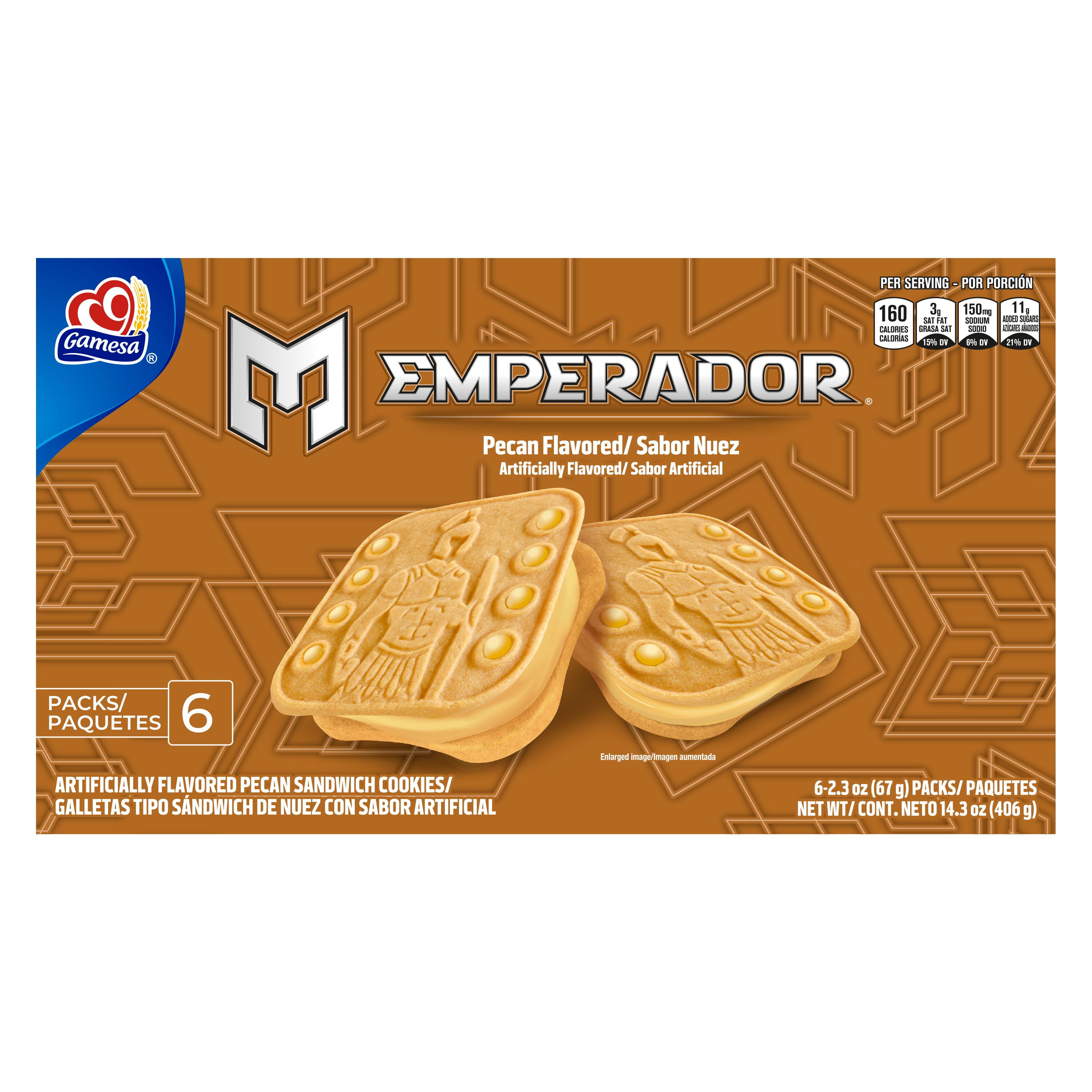 Gamesa Emperador Pecan Sandwich Cookies, 14.314. oz Box, Single Pack