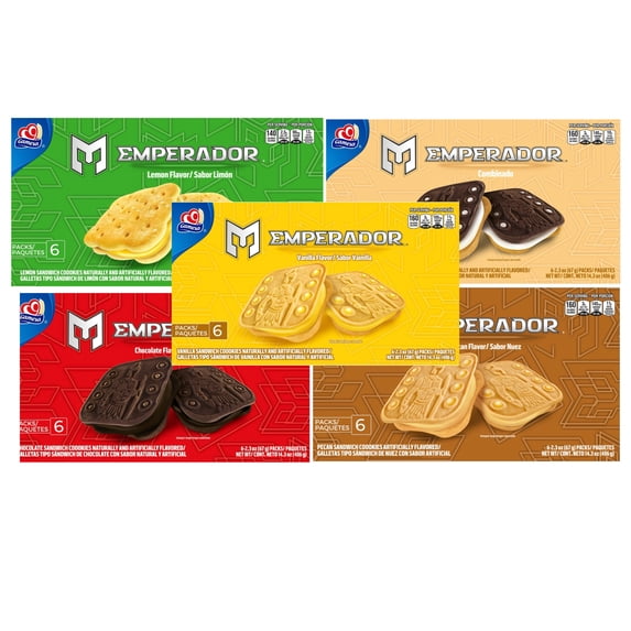 Gamesa Mix Emperador | Limon | Vainilla | Choco | Nuez |Mexican Cookies | 5 pack