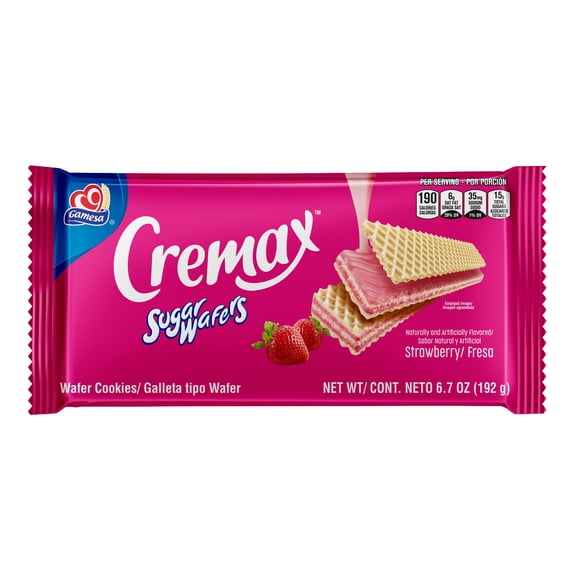 Gamesa Strawberry Sugar Wafers Cookies, About 15 cookies per pack, 6.7 oz