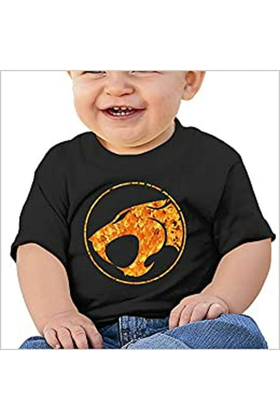 Gameser Thunder Cats Logo Boys & Girls Infant Soft And Cozy 100% Cotton T-Shirts Unisex Black Apparel