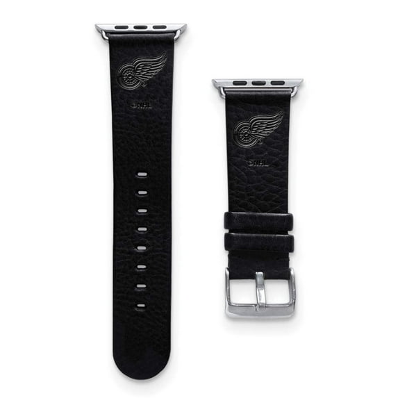 Gametime Det. Red Wings Leather Band fits Apple Watch (38/40mm S/M Black)