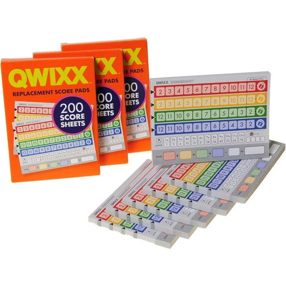 Gamewright Qwixx Replacement Paper Score Pads, 3 Pack