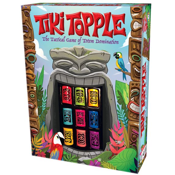 Gamewright Tiki Topple Board Game, Colorful Carvings, Fast-Paced Strategy