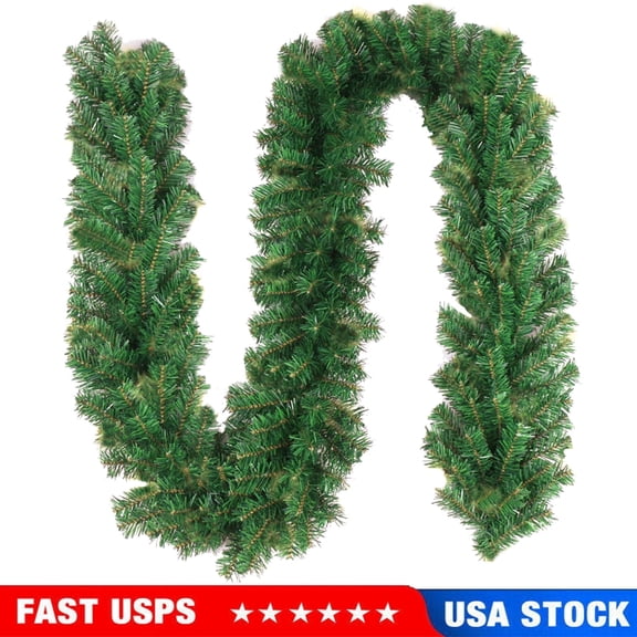 Gamexcel 10 Ft Artificial Pine Christmas Garlands, Artificial Greenery Garland for Table, Mantle, Wall, Indoor, Outdoor Christmas Decorations