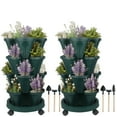 thumbnail image 1 of Gamexcel 12.8” x 35” Round Green Plastic Plant Planter with Self-Watering Mechanism (8 Count), 1 of 10