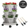 Size: 1 Set, Shape: 3-Tier, and Actual Color: Gray
