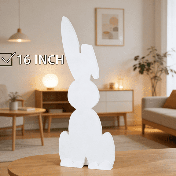Gamexcel 16" Easter Bunny - Wooden Bunny Cutouts - Blank Wood Rabbit Craft Decor - Yard Decor & Garden Sign - Spring Home Decor