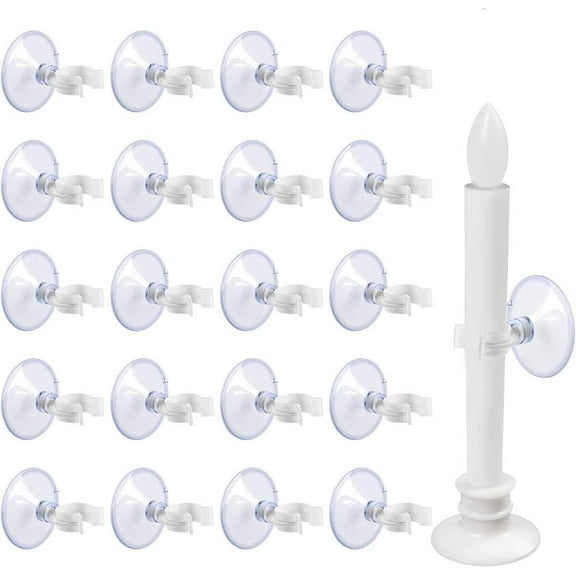 Gamexcel 20Pack Window Candle Suction Cups Clamp - Holder for Christmas Electric Candles
