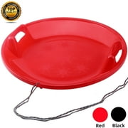 Gamexcel 25-Inch Round Downhill Sprinter Toboggan Snow Sled for Kids, Boys, Girls, and Adults, Featuring Built-in Handles and Pulling Rope - Red