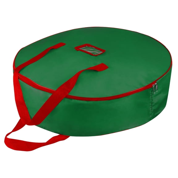 Gamexcel 25inch Christmas Wreath Storage Bag with Durable Handles & Dual Smooth Zipper for Holiday Wreath Storage