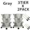Size: 2 Sets, Shape: 3-Tier, and Actual Color: Gray