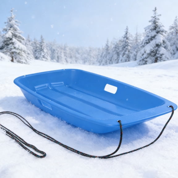 Gamexcel 36" Durable Downhill Sprinter Toboggan Snow Sled for Kids, Boys, Girls, and Adults, Featuring Built-in Handles and Pulling Rope - Blue