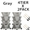 Size: 2 Sets, Shape: 4-Tier, and Actual Color: Gray