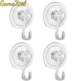 thumbnail image 1 of Gamexcel Durable Suction Cup Hook Wreath Hanger, Clear, 4 Count, 1 of 7