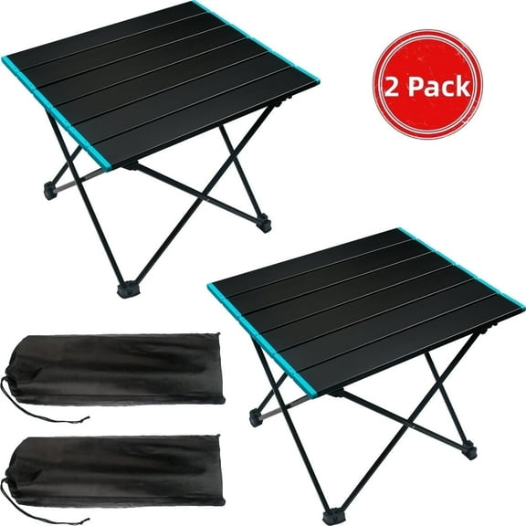 2Pack Portable Camping Tables Folding Tables, Ultralight Aluminum Outdoor Table for Cooking, Picnic, Hiking
