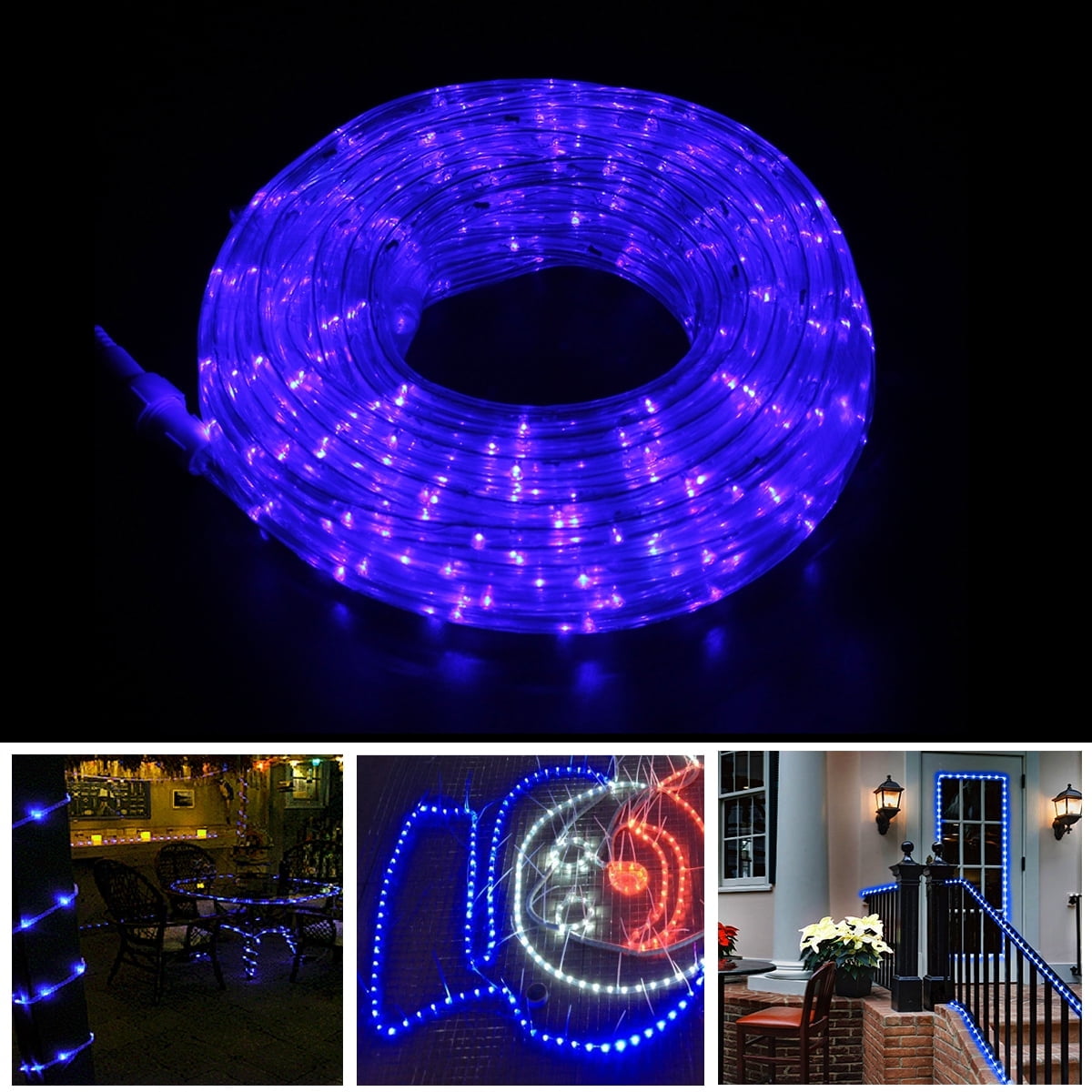 View of Gamexcel 16.5 ft Waterproof LED Rope Light, Remote Controlled Multi ...
