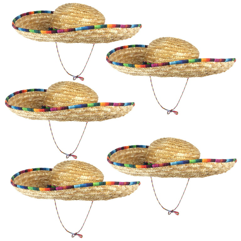 Gamexcel Mexican Sombrero Hat Straw Sombrero Hat for Cinco De Mayo Party  Sombrero Hat Mexican Theme Party Decorations - 5 Pack 